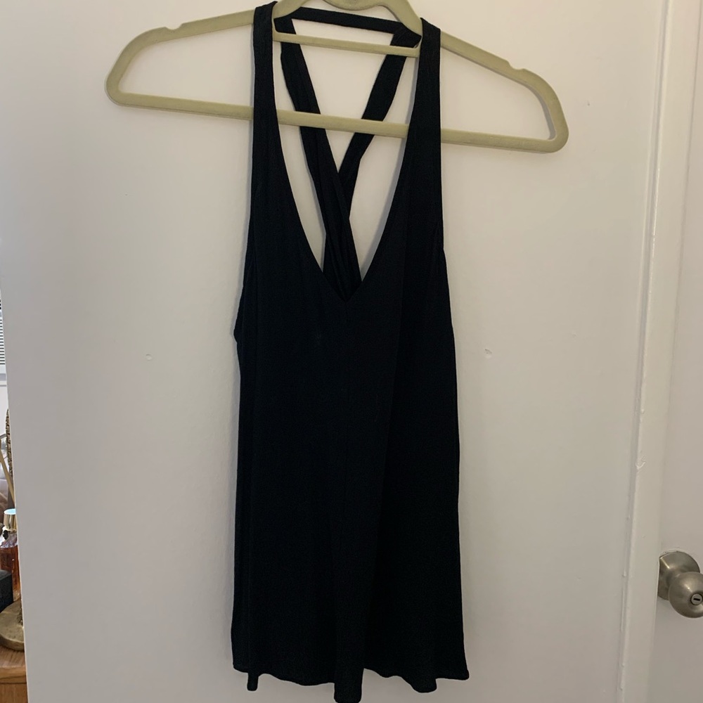 Black open back sleeveless top. Silence & Noise